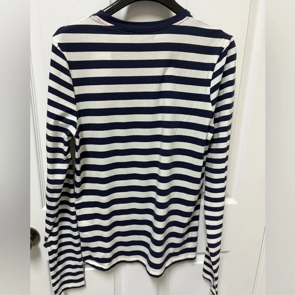 Wyse Navy and White Striped Long Sleeve Shirt - Picture 5 of 5